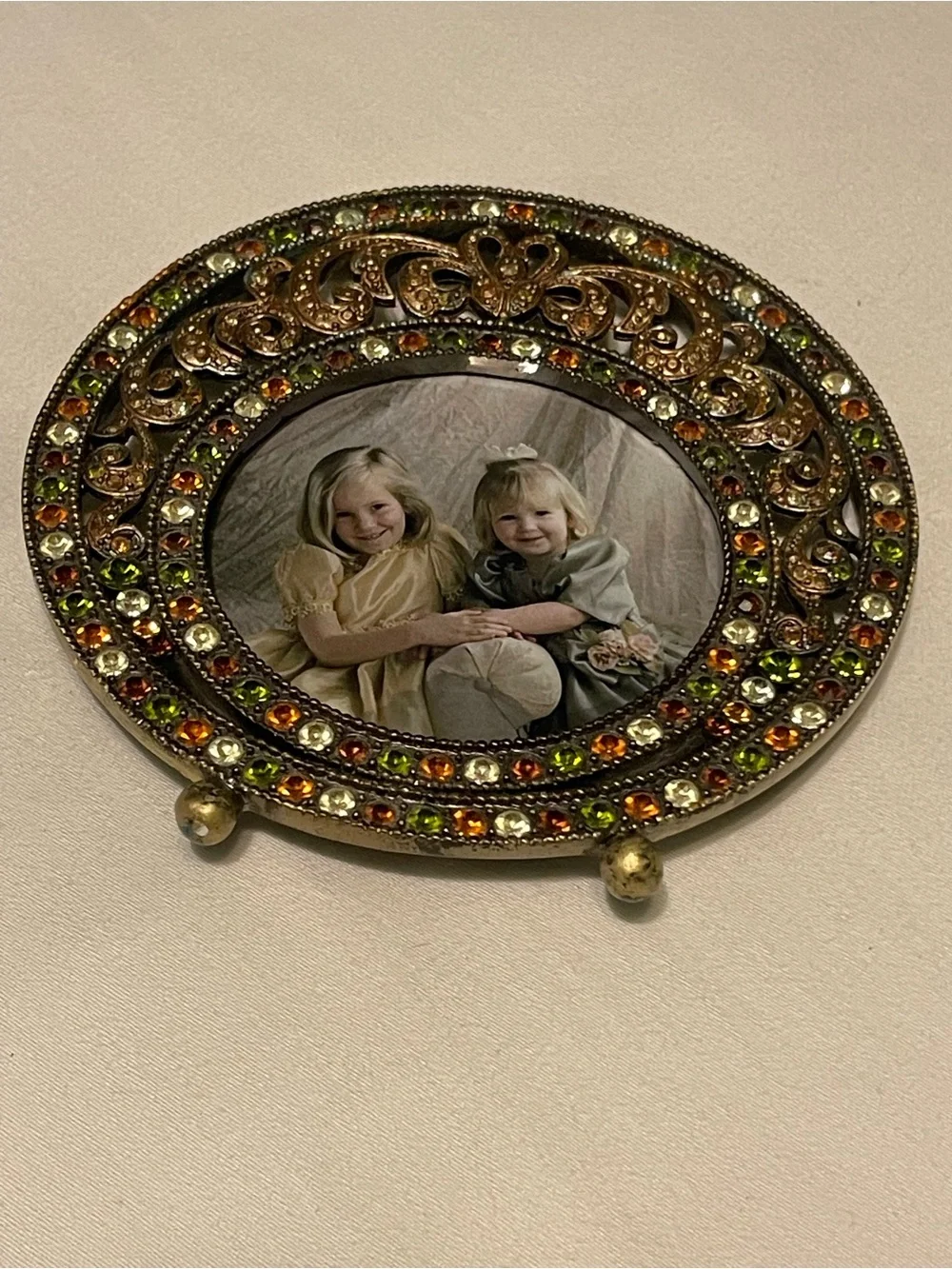 The Bombay Company- Ornate Jeweled Oval Picture Frame